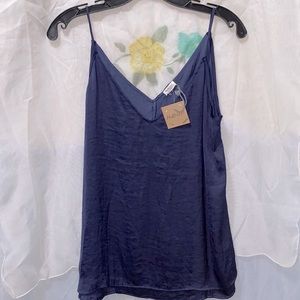 NWT HELLO NITE! 2-TIER NAVY CAMI SZ S SEE MEASUREMENTS